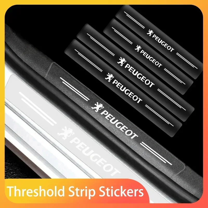 

Car Door Sill Protector Stickers Transparent Decor Decal Threshold Strip For Peugeot 108 406 407 408 206 207 208 Car Accessories