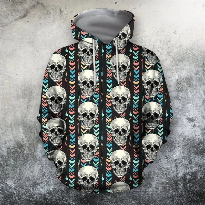 2024 Spring Autumn Hoodies New Men's Fashion 3D Skull Printing Hooded Sweatshirts Hoodie Loose Casual Daily Streetwear Pullovers