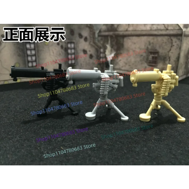 Klocki konstrukcyjne MOC Pistolet maszynowy Maxim z okresu II wojny światowej Mini figurka Model do składania Zestaw akcesoriów anime Zabawka Kolekcjonerski prezent