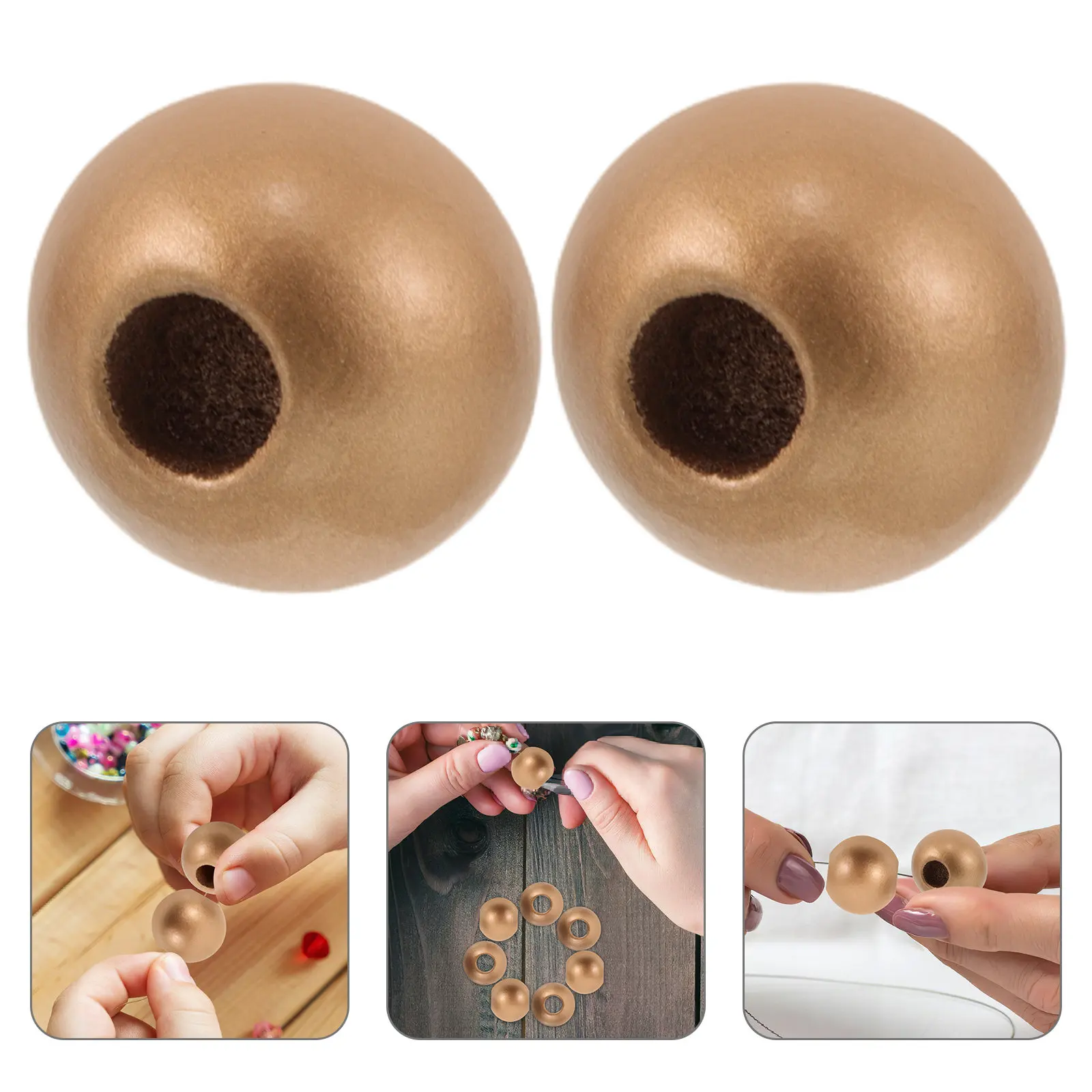 

150Pcs 20Mm Natural Dye Wood Beads Large Hole Round Spacer Beads for DIY Crafts Jewelry Making Bracelets Keychains Accessories