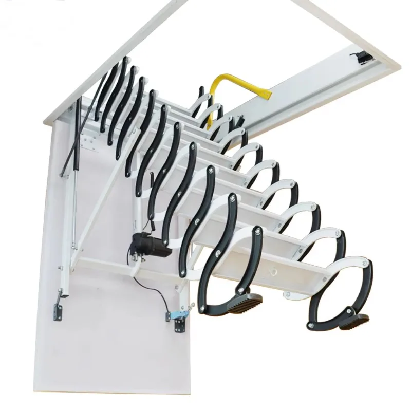 

【Best-selling】Unique Black And White Carbon Steel Foldable Automatic Attic Stairs