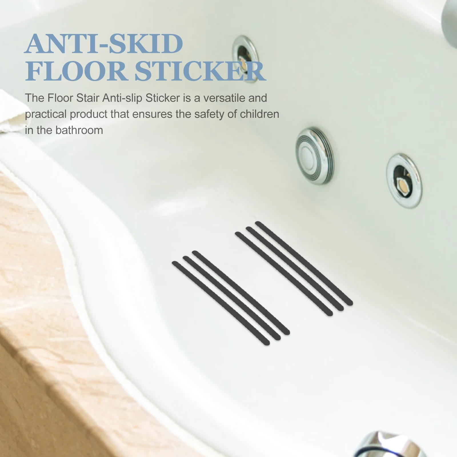 

24 Pcs Non-slip Tape Bath Strips for Shower Indoor Bathtub Peva Stickers Decals Anti Skid Child