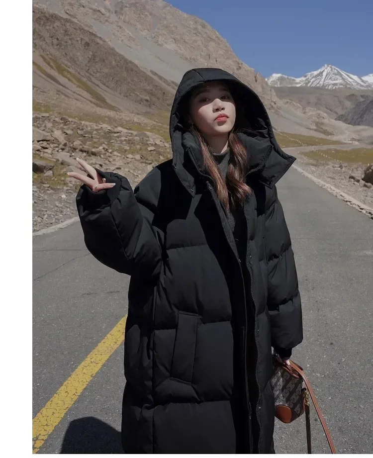 zjaiss 2026 Winter New Down Coats Long-style Cotton Dress Korean Version Large Size Korean Fashion Jackets Heat Parka Feminina