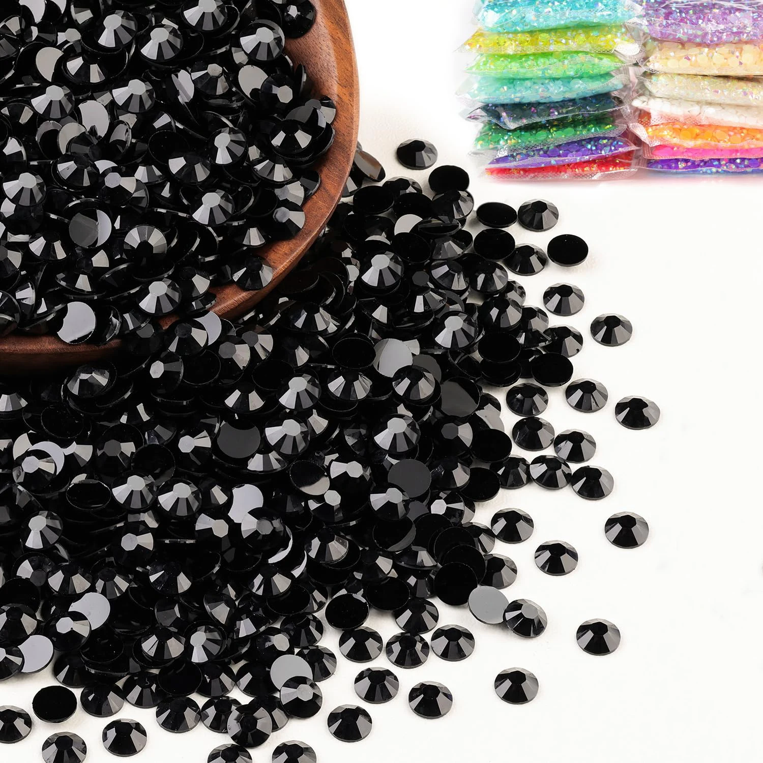1100 stücke/2100 stücke Gelee Flatback Harz Strass steine 2- 6mm mehrfarbig erhältlich Glitter runde Kristall Nail Art Steine Masse