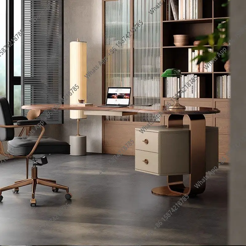 

Легкий роскошный простой стол из массива орехового дерева, дизайнерский стол в скандинавском стиле, большой стол в китайском стиле, высококачественный письменный стол для учебы.