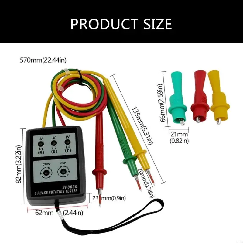 3 Sequenze fase Ordine Presenti I rilevatori indicatore del controllo rotazione 60V-600V