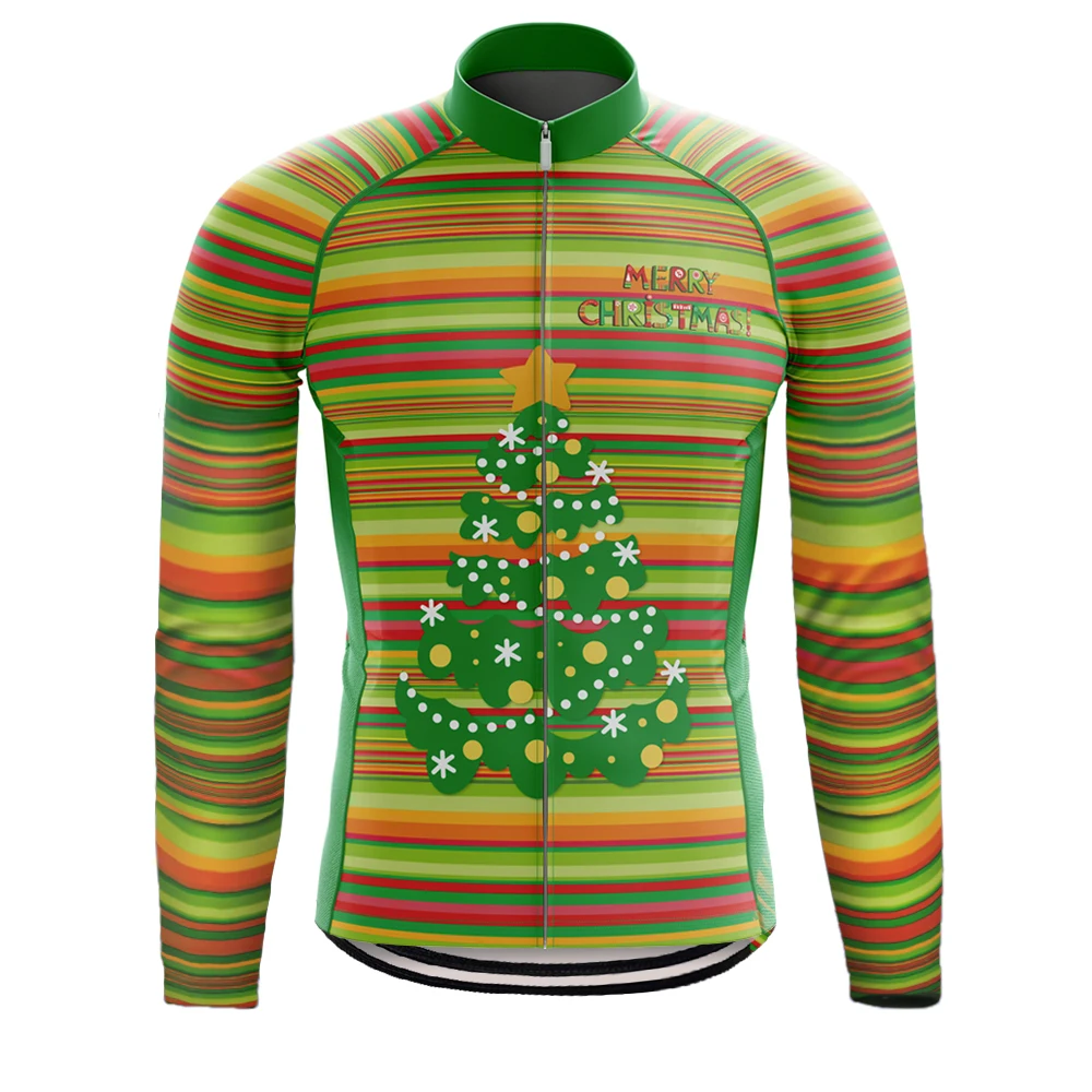 2020 New Christmas Long Sleeve Cycling Jersey Winter Fleece Wool And Spring Autumn Thin Mountain Bicycle Clothes Multi Styles