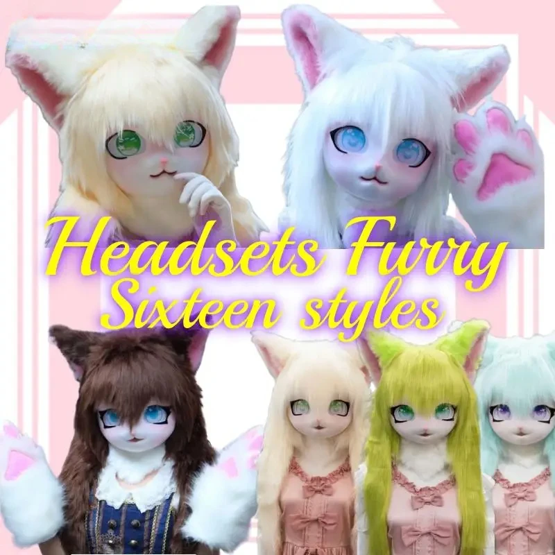 

Fursuit Kigurumi Headsets Furry Cosplay Costumes Comiket Furries Rubbit Doll Cat Comiket Furries Doll costumes Animal 23 Styles