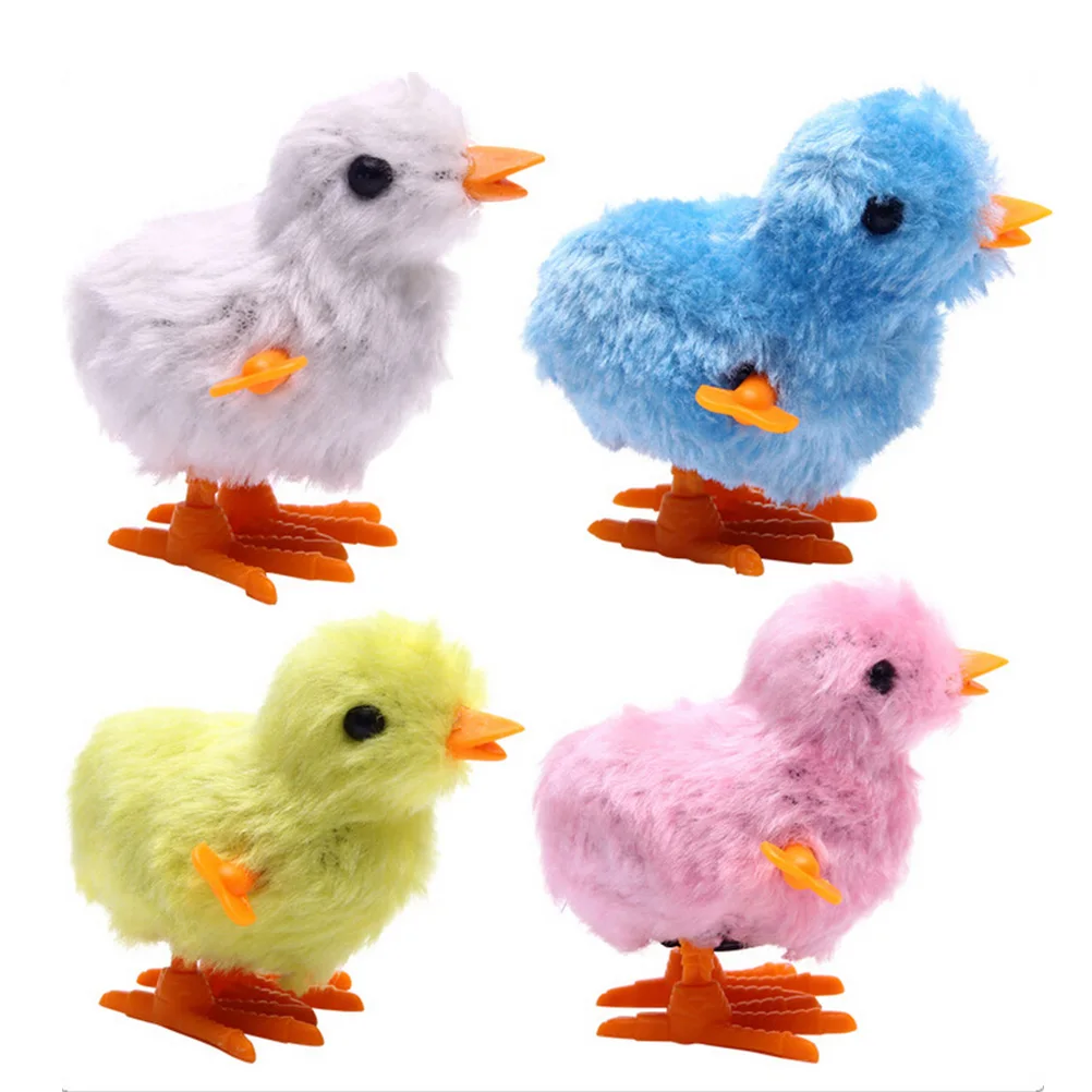 1 Pcs Clockwork Chicken Cute Clockwork Chick Wind Up Plush Plastic Chicken