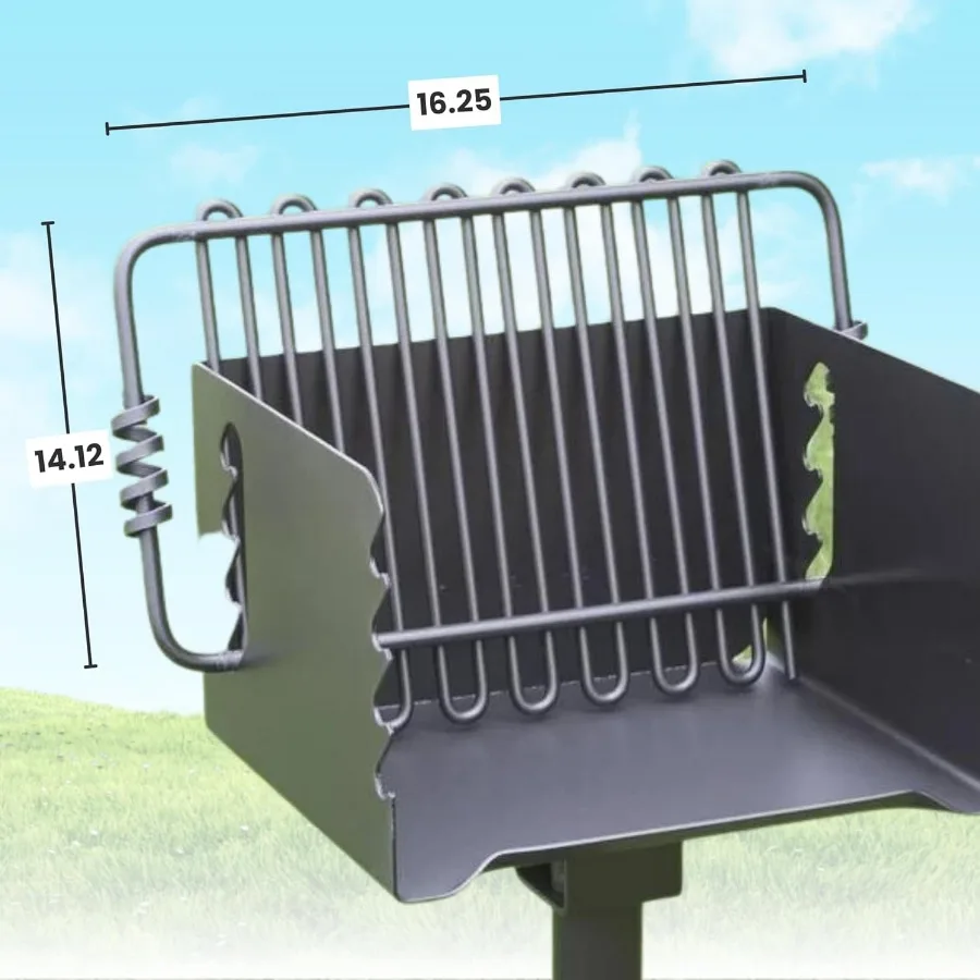 เตาถ่าน Pilot Rock CBP-135 แบบพกพาสำหรับตั้งแคมป์และปิ้งย่างกลางแจ้ง พร้อมขาตั้งหมุนได้เพื่อการควบคุมความร้อนอย่างมีประสิทธิภาพและการปรุงอาหารแบบพกพา