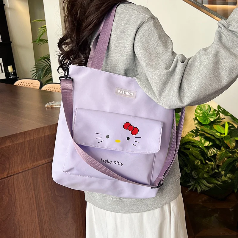 Sanrio Olá Kitty Messenger Bag, leve e de grande capacidade, proteção contra a espinha, saco de ombro único cão Pacha, fofo, novo