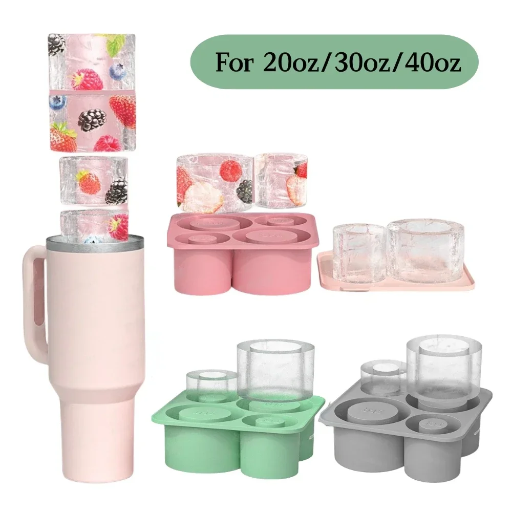 ST  Accessories Summer Ice Mould Cube Trays Ice Making Beverage Cup Maker Circle Ice Shape Silicone Molds For Stanley Cup