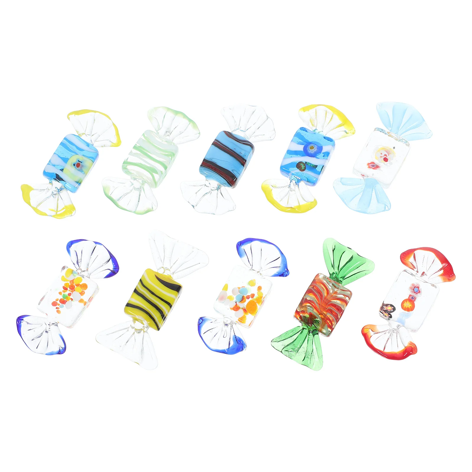 

10Pcs Handmade Colorful Candy Ornaments Vintage Glass Decor Wedding Party Home Decoration Vintage Glass Candy Home Party Decor