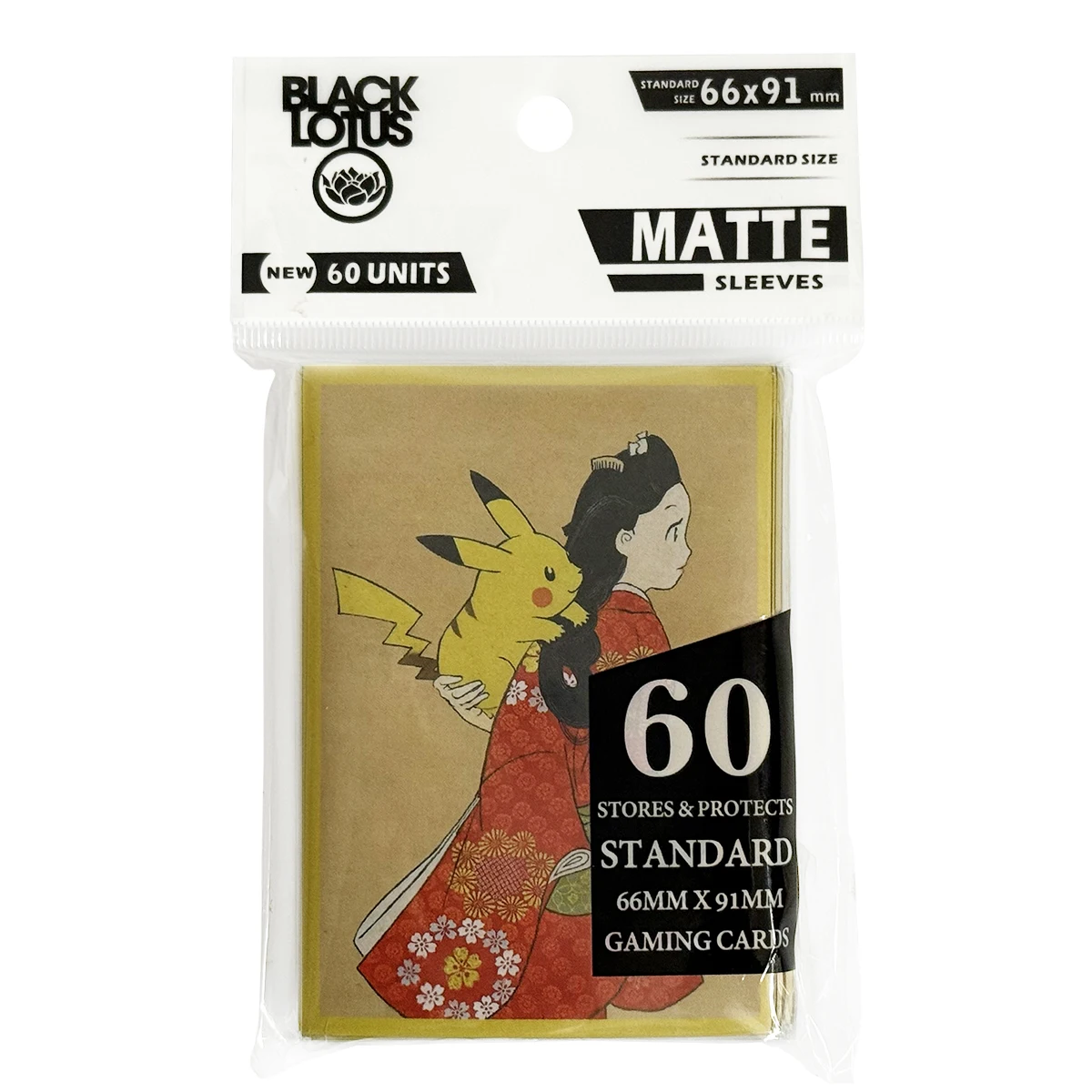 60개 피카츄와 뷰티 카드 슬리브 PKM 표준 크기 트레이딩 카드 PTCG 보호 슬리브 커버 게임 보호기 선물 66×91mm