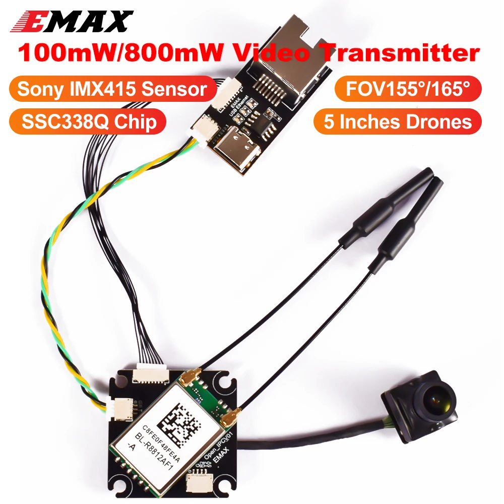 ​EMAX VTX Video Transmitter 100mW 800mW Wyvern Link Alpha OpenIPC High-definition With Sony IMX415 Sensor Camera For 5inch Drone