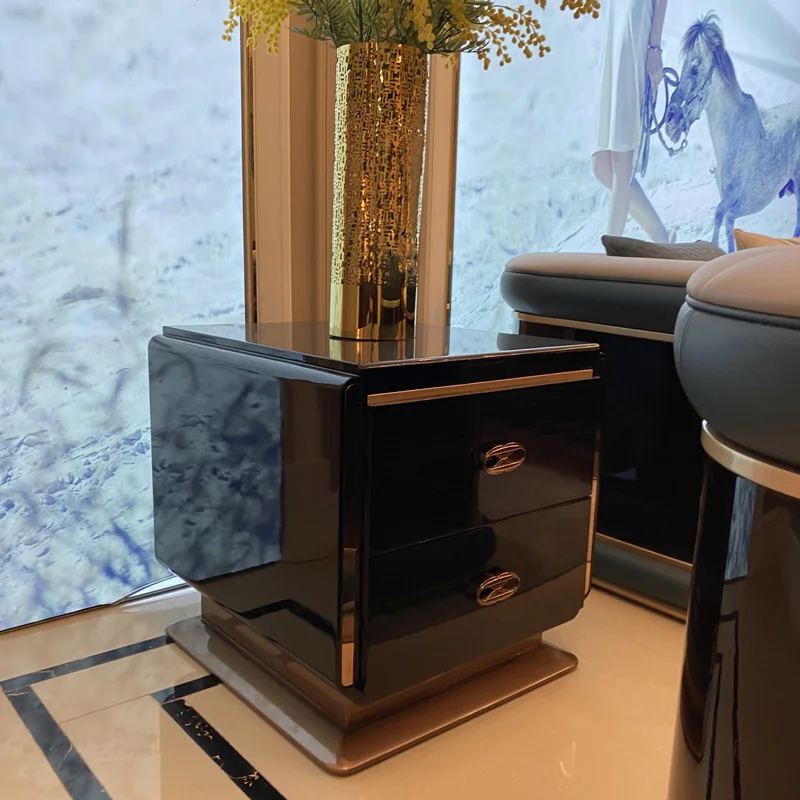 

Italian light luxury solid wood corner several sizes, luxury edge several modern high-end storage furniture