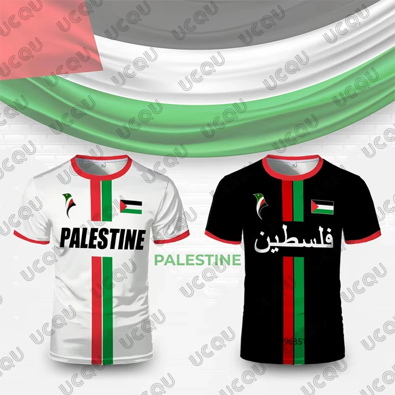

Summer New Palestine Football Jersey Men Women Sports Tshirts Soccer Uniforms Casual Palestinian Flag Graphic Oversize Kids Tops