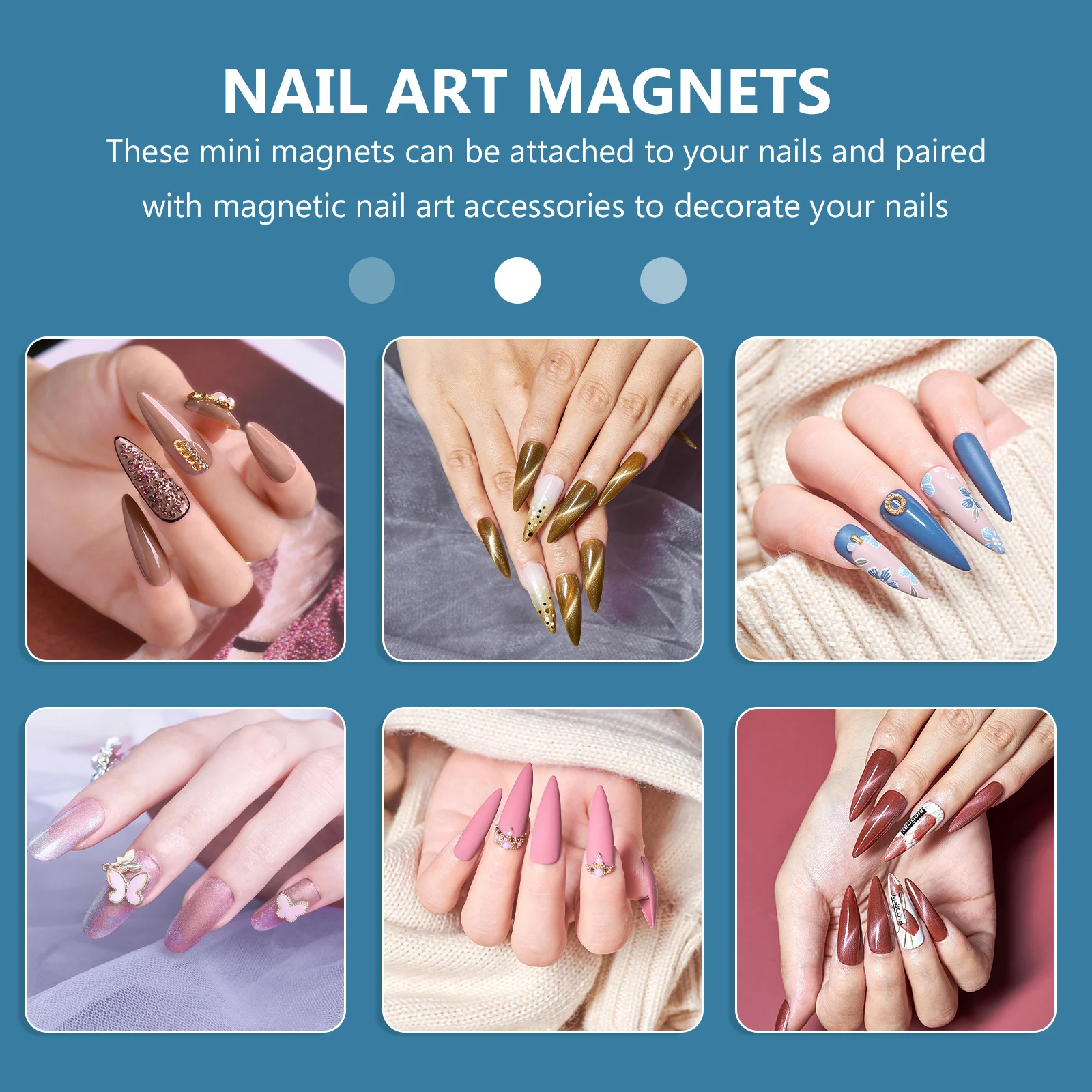 

100Pcs Plastic Wall Hanging Mini Nail Magnets Magnetic Charms Nail Art Manicure DIY Accessory Mini Magnets Manicure Accessory