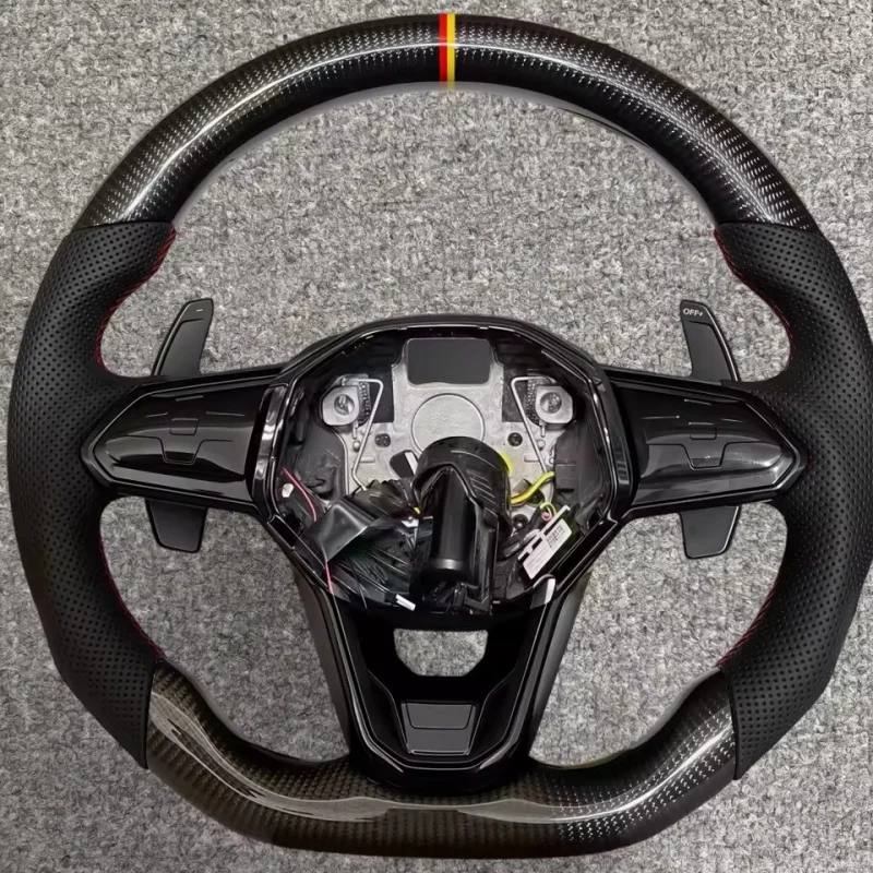 Customized Leather Car Steering Wheel For Volkswagen Golf 5 6 7 R MK5 MK6 MK7 MK7.5 Gti Polo Passat CC B8 B6 Steering WheeI