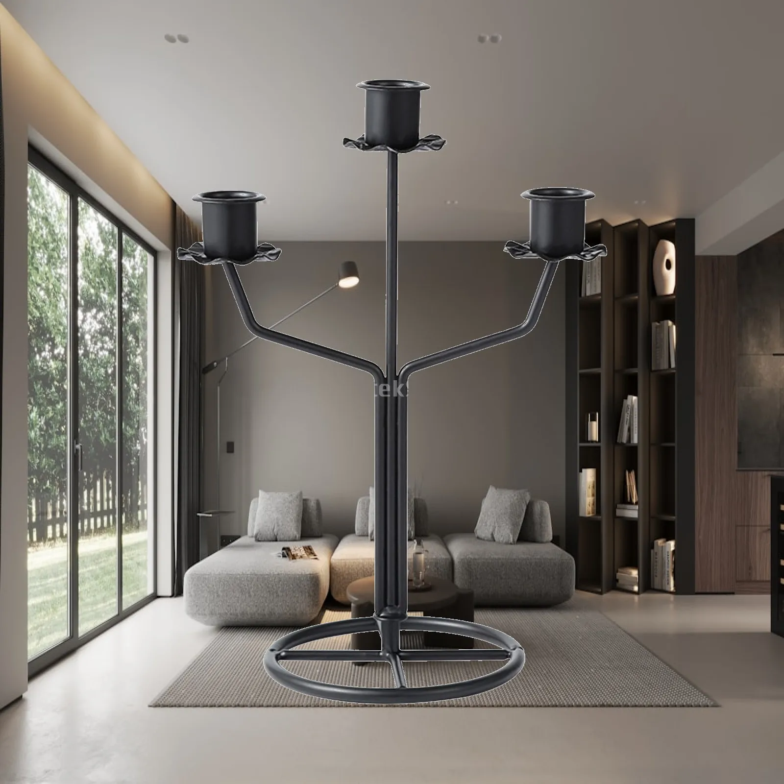 Decorative Iron Candlestick 3 Arm Candle Holder Centerpiece for Table Dining Room Party Dinner Candelabra Metal Taper Candle