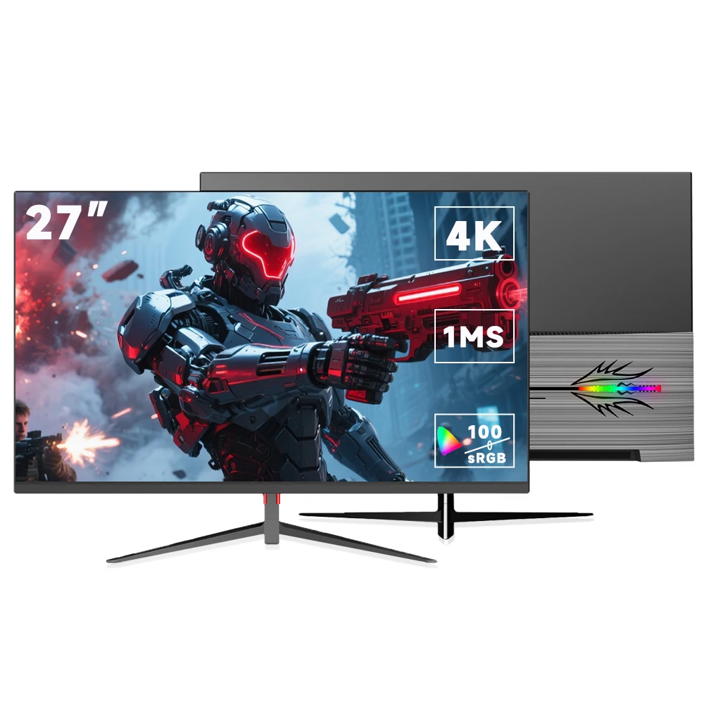 ZWBA 27Inch 1k 180Hz 1ms Response 100% SRGB Cool E-sports Gaming Monitor Back LED Light Design IPS Panel Plane Curvature HD&DP
