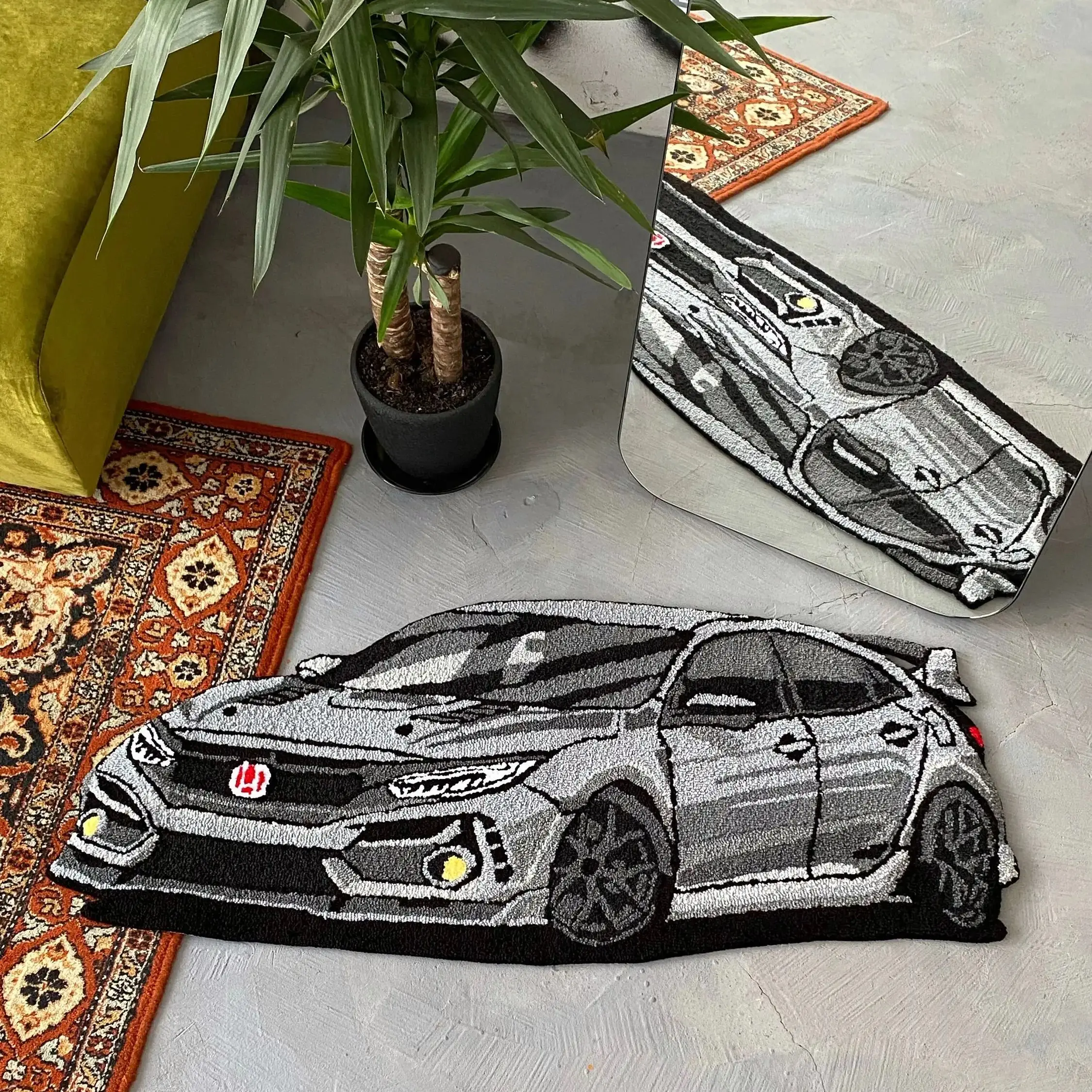 

Car Area Rug Boys' room Garage Rug Printing Technology Simple Housewarming Gift Handmade Non-Slip Decorative Carpet