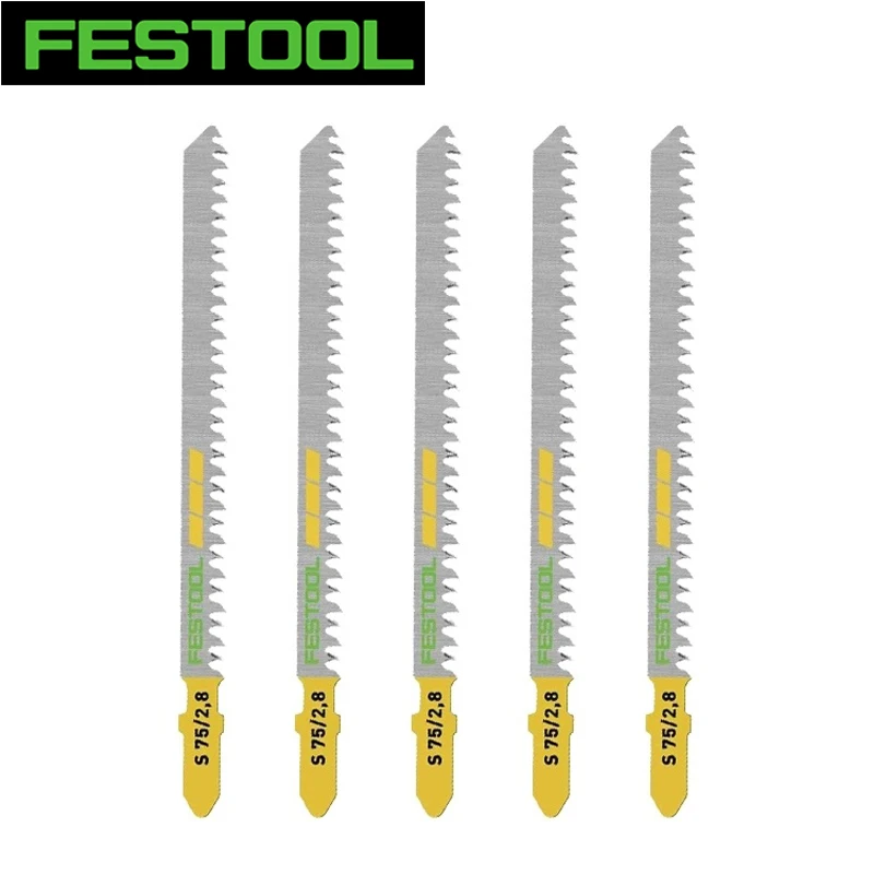 

FESTOOL 204260 Jigsaw Blade WOOD STRAIGHT CUT S 75/2,8/5 HCS Multiple Teeth Sharp Cutting Tool Accessories
