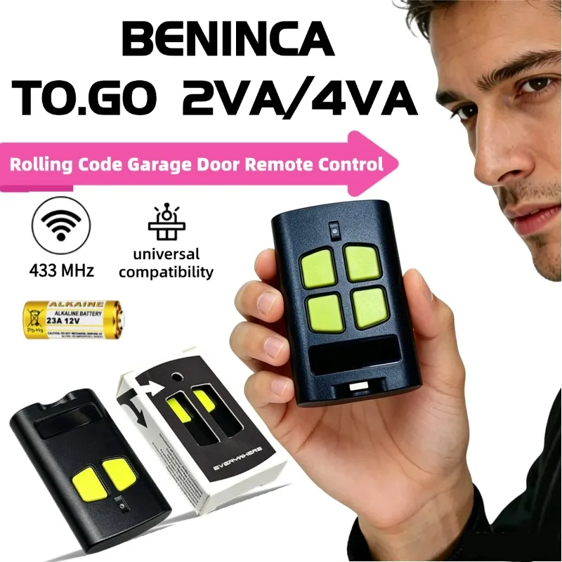 BENINCA TO.GO VA 2VA 4VA WV 2WV 4WV Garage Door Remote Control 433.92MHz Rolling Code Electric Gate Remote Control Transmitter