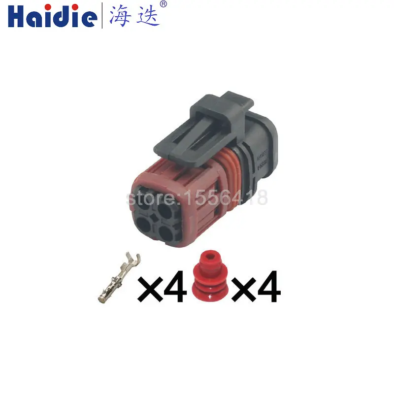 1-20 Sets 4 Pin 1337352-1 Fuel Injector Plug Oxygen Sensor Connector Wiring Socket For Cars Excavator