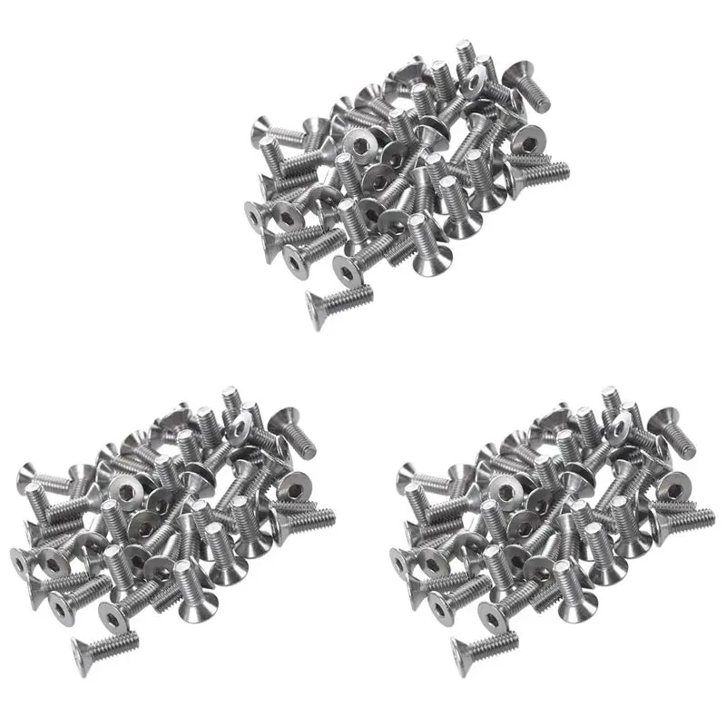 AA81-150 Pcs Stainless Steel Countersunk Screws, Hexagon Socket Hex Key Bolts X 12Mm