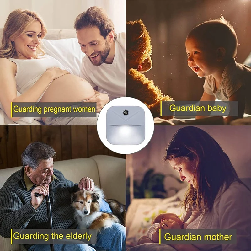 Veilleuse LED intelligente à prise UE, veilleuses blanches, capteur de crépuscule pour Foster, chambre à coucher, toilettes, paquet de 6