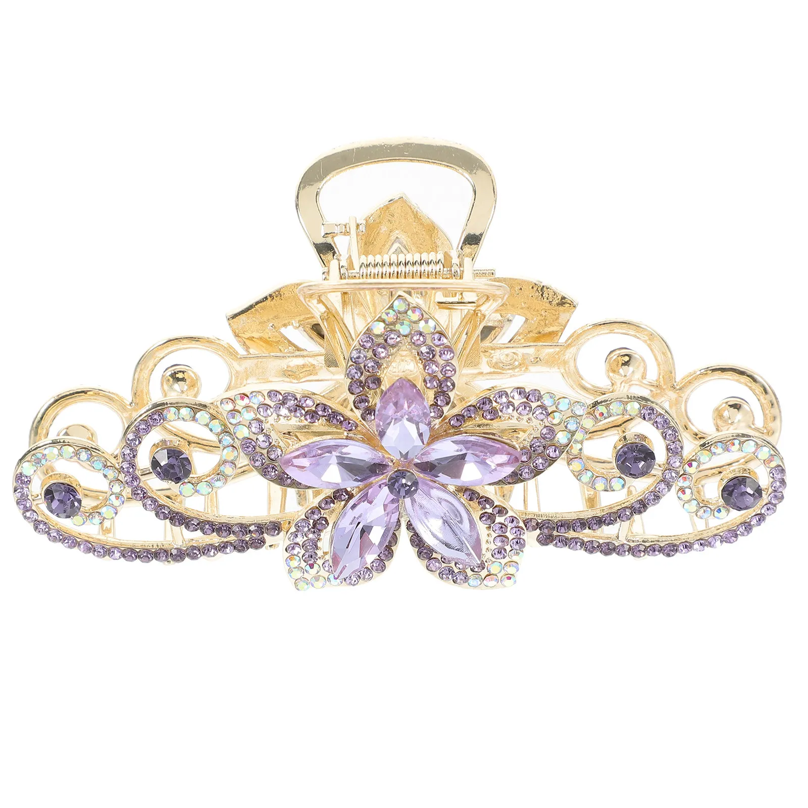 

Large Claw Hair Clip Alloy Flower Rhinestone Decorative Jaw Clip Secure Hold Hair Accessories for Women Girl Claw Clips