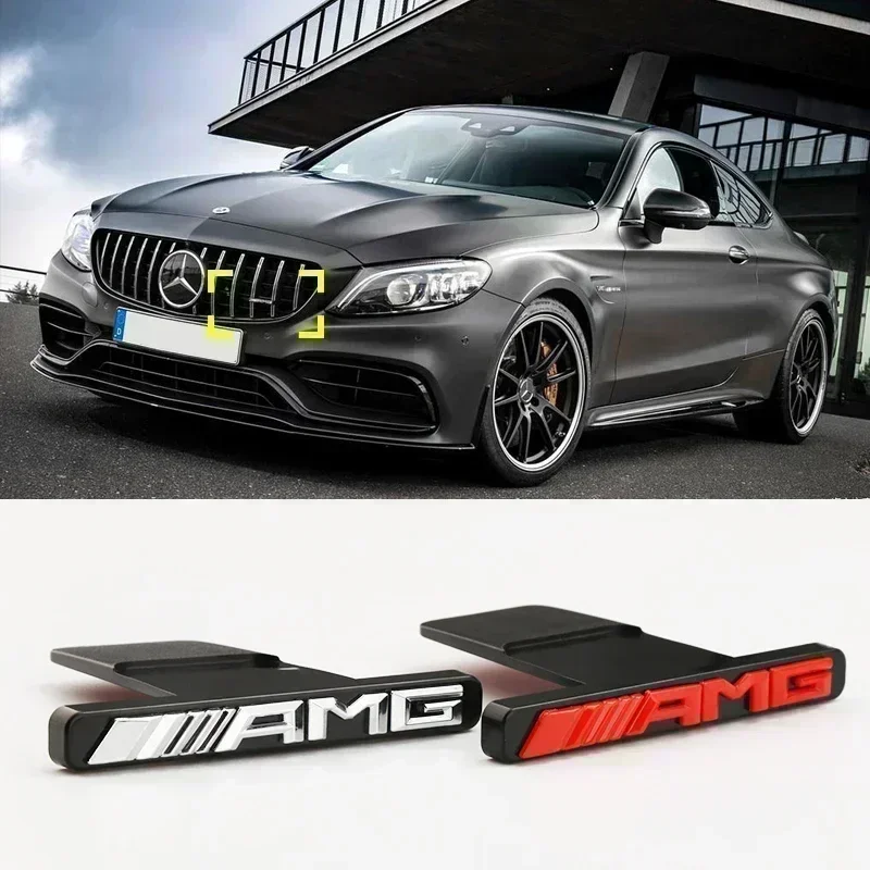 Car Front Grille Badge Logo Emblem Sticker For Mercedes Benz AMG Class W204 W205 W203 W206 W220 W211 W212 GLC CLS Accessories