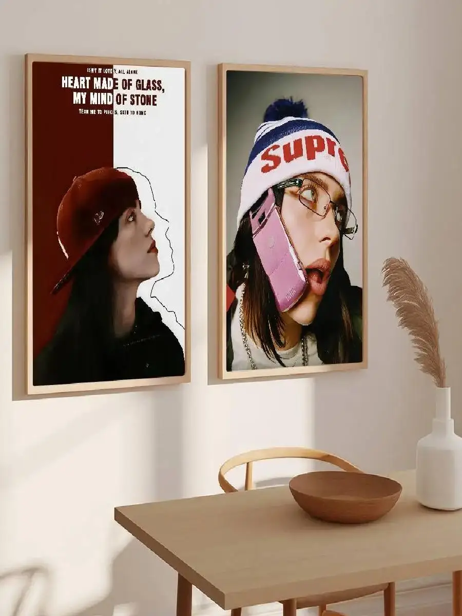 Singer Billie Eilish Poster for Home Living Room Bedroom Office Bar Wall Decor Sticker