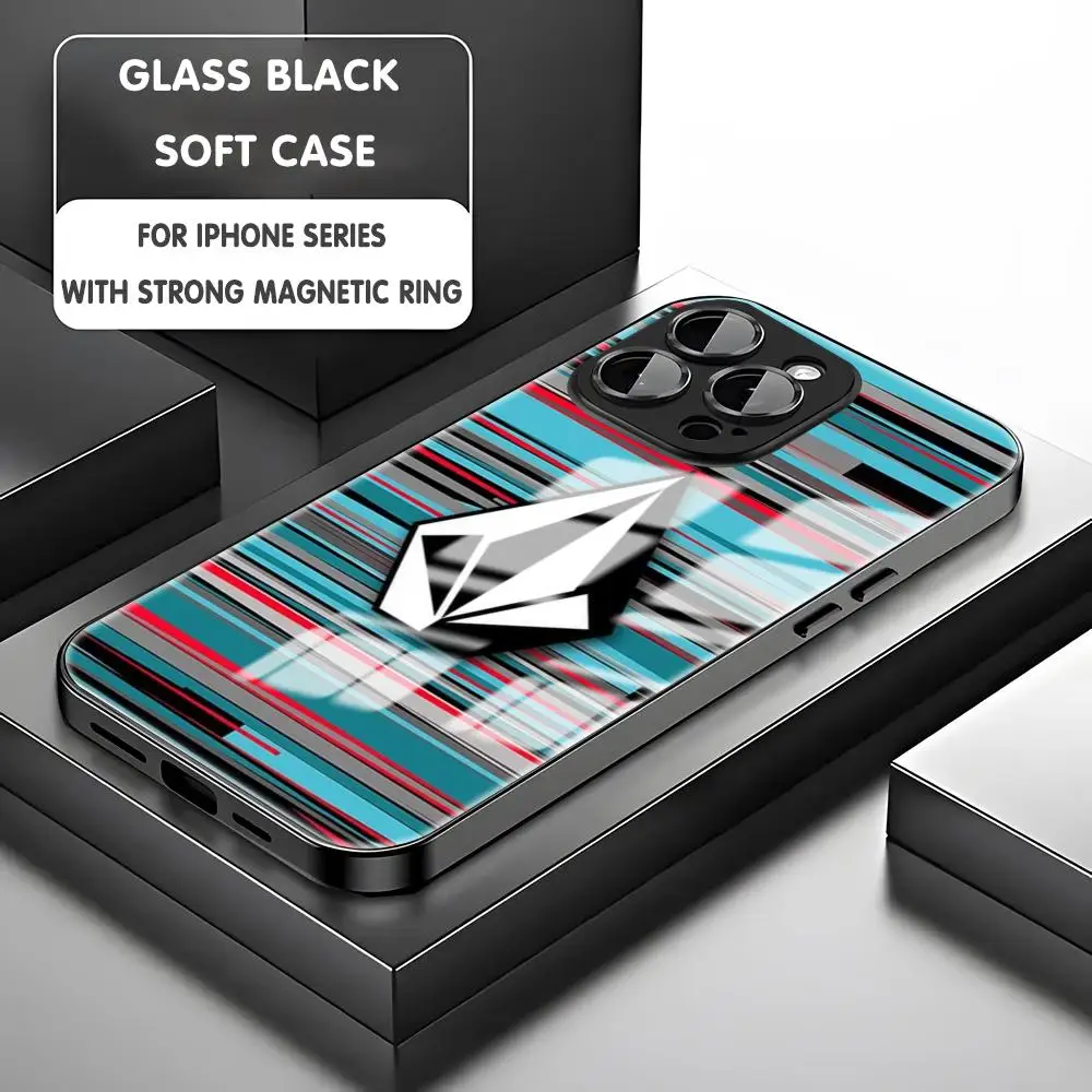 Чехол для телефона «Культурная молодежь» V-volcom для iPhone 16, 15, 14, 13, 12, 11 X XR XS 8 Plus Mini Pro Max, стеклянный магнитный чехол