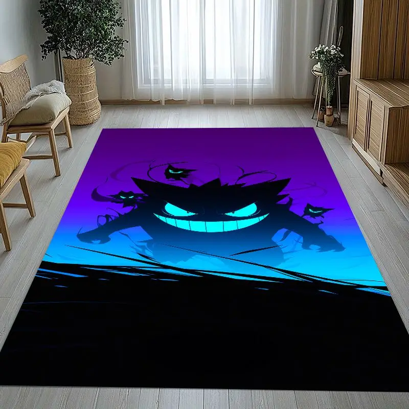 29D Gengar P-Pokemon Ghost Typ Cartoon Area Rug,Soft Non-Slip Carpet Mat for Living Room Bedroom,Sofa Floor Rug,Home Decor Gift