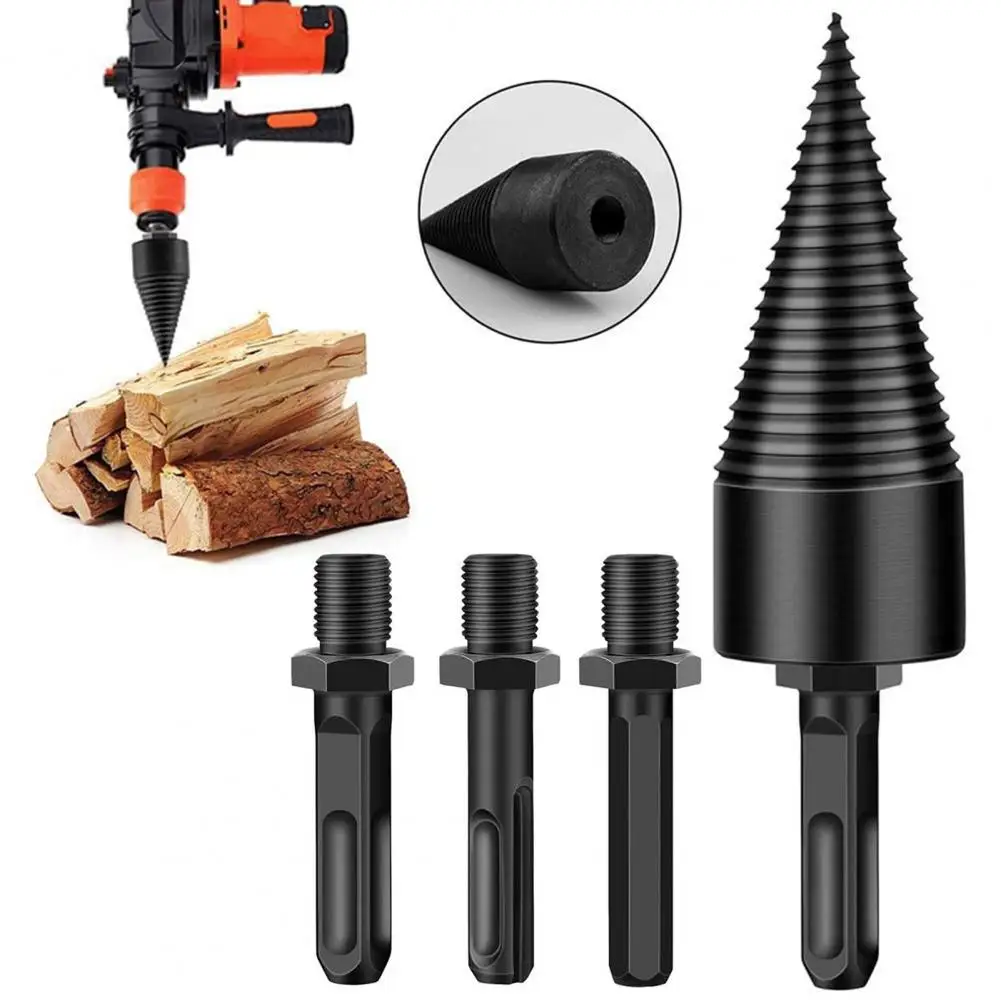 Wood Splitting Drill Attachment Efficient Firewood Drill Bit with Sharp Head Design for Wood Splitting Corrosion for High