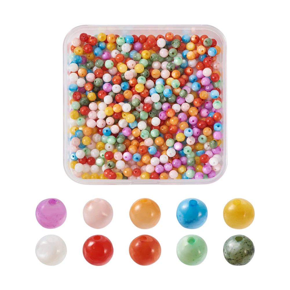 

500Pcs 4MM Colourful Natural Freshwater Shell Beads Round Dyed Shell Loose Beads for Jewelry Making DIY Bracelet Ring Accessory