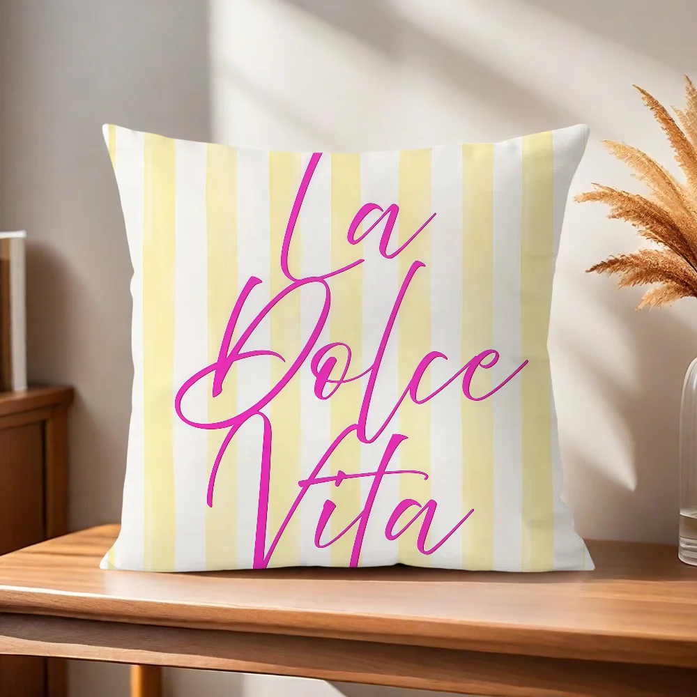 La Dolce Vita Kissenbezug Kissenhülle für Zuhause, Sofa, Wohnzimmer, Büro, Café, Auto – Detail 7