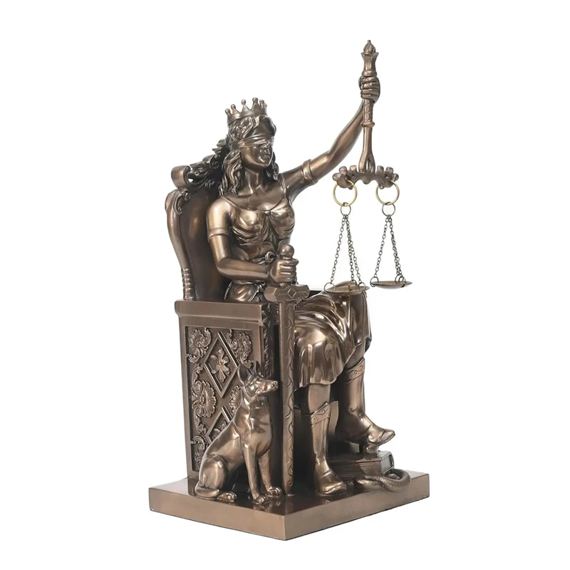 The Lady Justice Statue -Greek Roman Goddess of Justice-Crown and Throne Goddess-11inch Collectible Figurine Statue