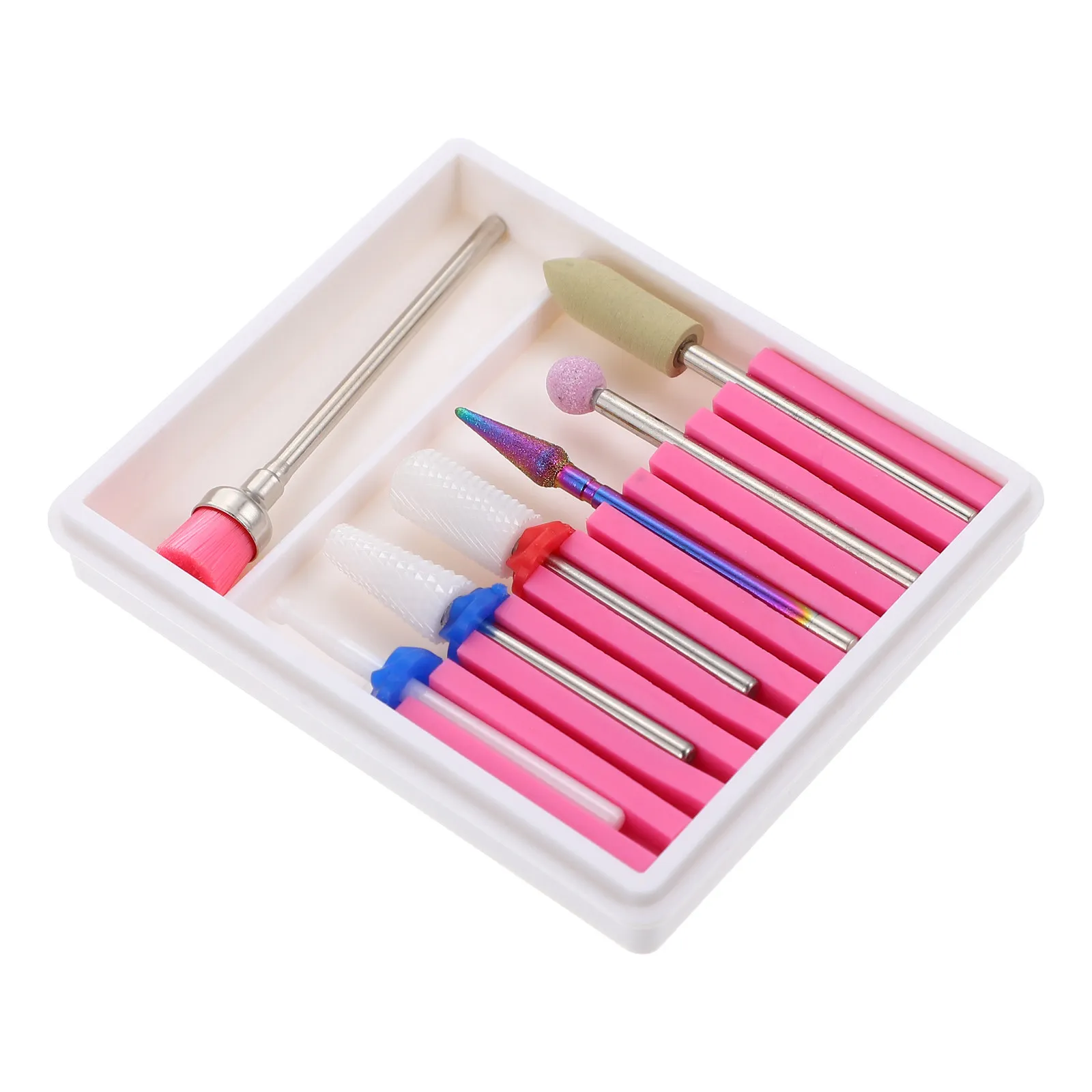 

1Set Nail Grinding Heads Set Premium Tungsten Steel Manicure Drill Bits Polishing Heads Nail Art Supplies Portable Manicure