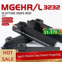 MGEHR1010 MGEHR/L1212 MGEHR1616 MGEHR2020 MGEHR2525 MGEHR3232 External Grooving Tool Holder CNC Boring Bar Slotting Turning Too