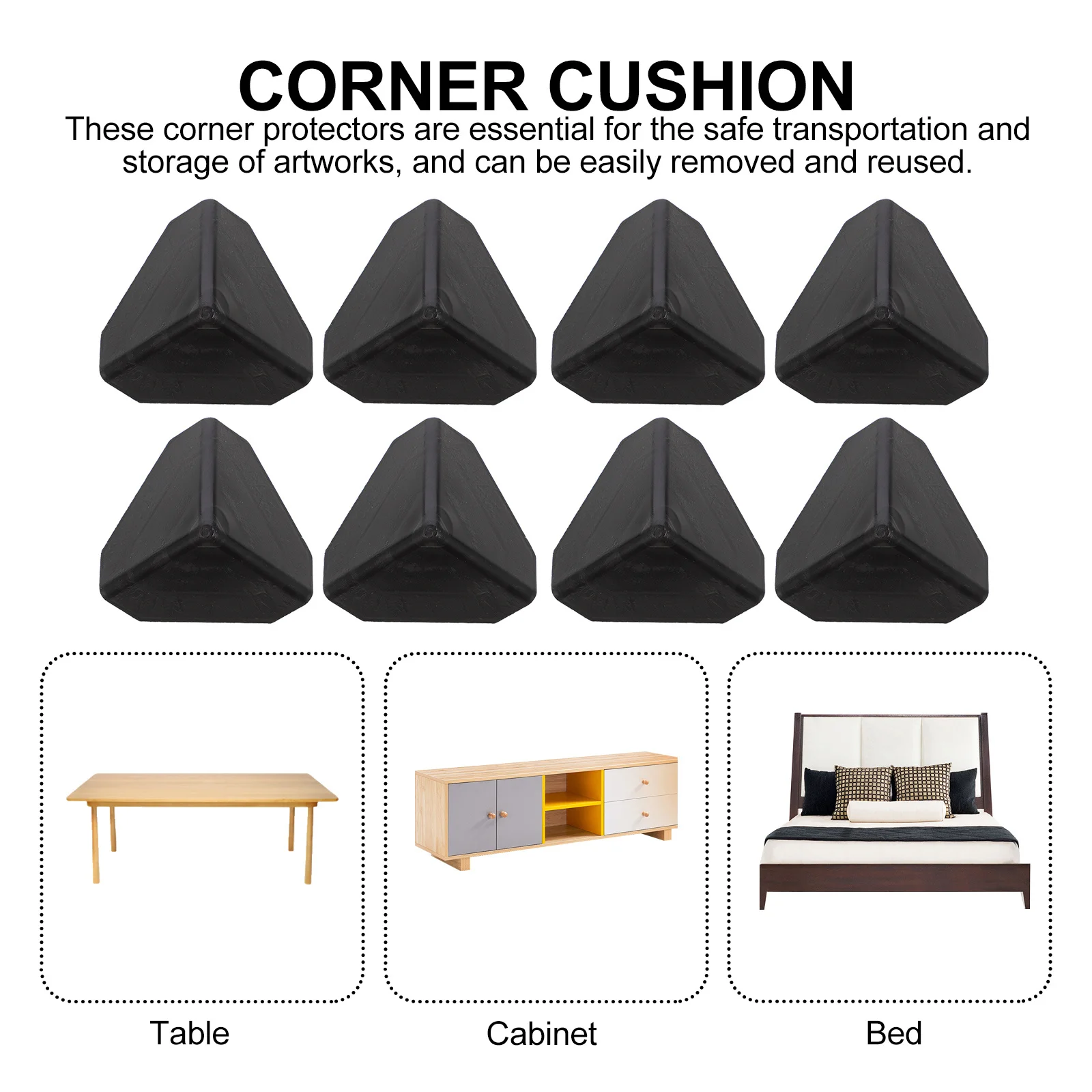 200 قطعة حشوات للزوايا 50x50x50 مللي متر حماة التعبئة والتغليف البلاستيكية المتينة ل كرتون الأثاث باب صندوق شحن حافة حامي #3