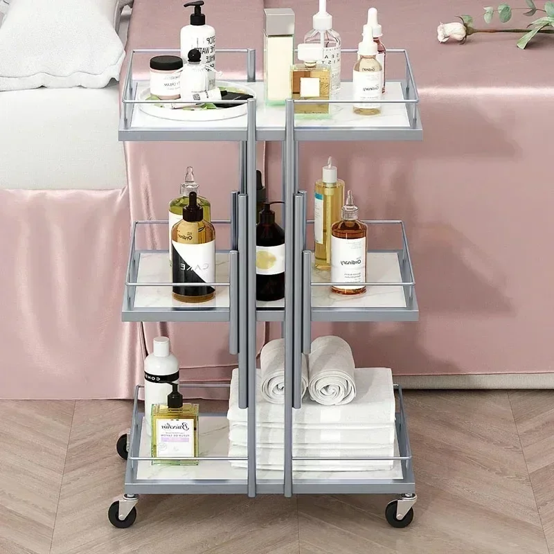 Beauty Cart Beauty Salon Special Storage Rack Light Luxury Nail Eyelash Trolley Hair Dyeing Tool Cart Kitchen Islands Trolleys