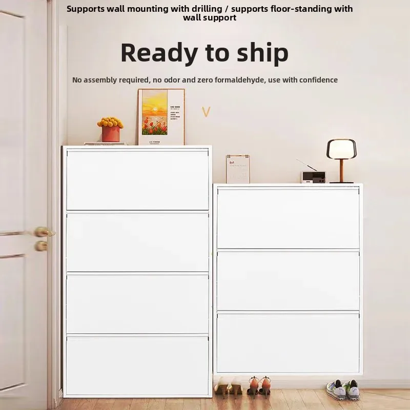 Small-sized, No-installation Shoe Cabinet, Made of Cold-rolled Steel, Rust-proof and Installation-free Suitable for Living Rooms