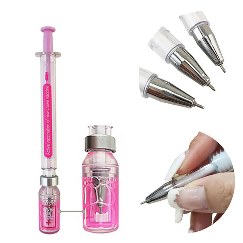 18Pcs Black Ink Gel Pen Simulation Vaccine Neutral Pen 0.5mm Syringe Modeling Signature Pen Kawaii Office Accessories