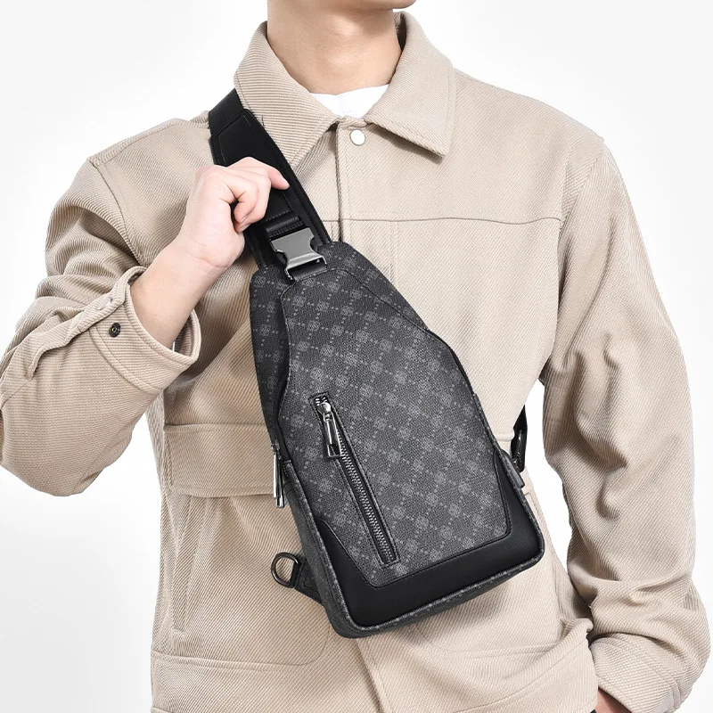 

Mens Chest Messenger Bag Leisure Travel Shoulder Bag Business Commute High-end Men's Breast Bag Anti-theft