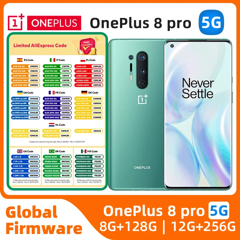 

Оригинальный мобильный телефон OnePlus 8 Pro 5G с двумя SIM-картами NFC 6,78 дюйма, 128 ГБ/256 ГБ ПЗУ, 48 МП + 8 МП + 5 МП + 16 МП, 4K @ 30/60 кадров в секунду, восьмиядерный б/у телефон