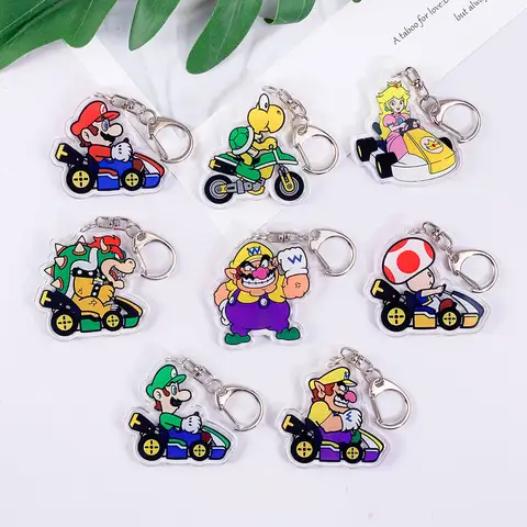 Cartoon Mario Cute Cartoon Characters Backpack Keychain Accessories Acrylic Bag Charm Backpack Pendant Key Ring Gifts For Fans