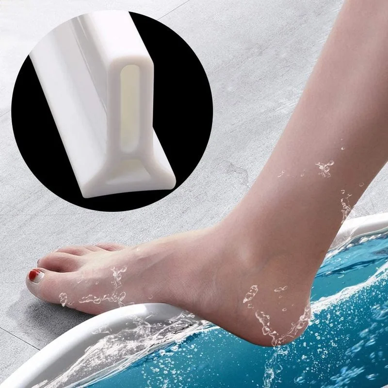 New 50mm Height Silicone Bathroom Water Stopper Barrier Non-slip Dry and Wet Separation Bendable Strip Sink Water Splash Guard